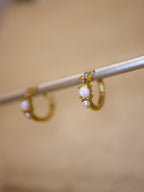 Opal star and pearl earrings