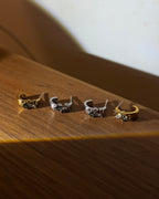 Cz hoop brass earrings