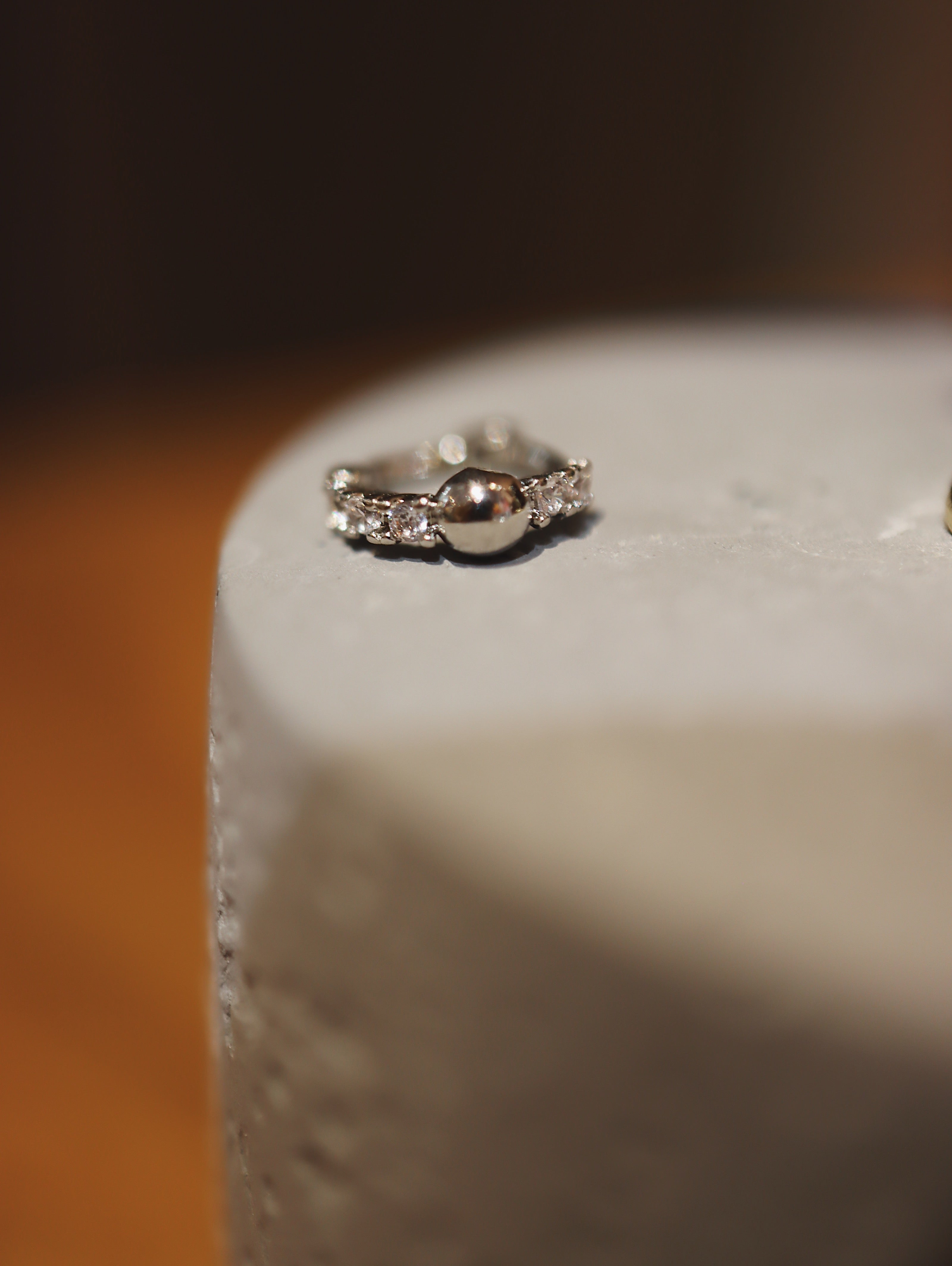 Mini ball stud cz surgical steel earring (1pc)