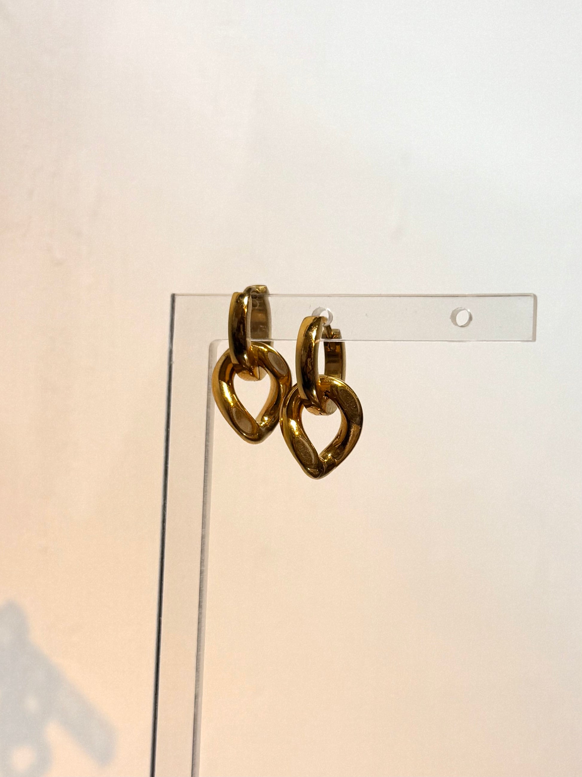 Interlock stainless steel earrings