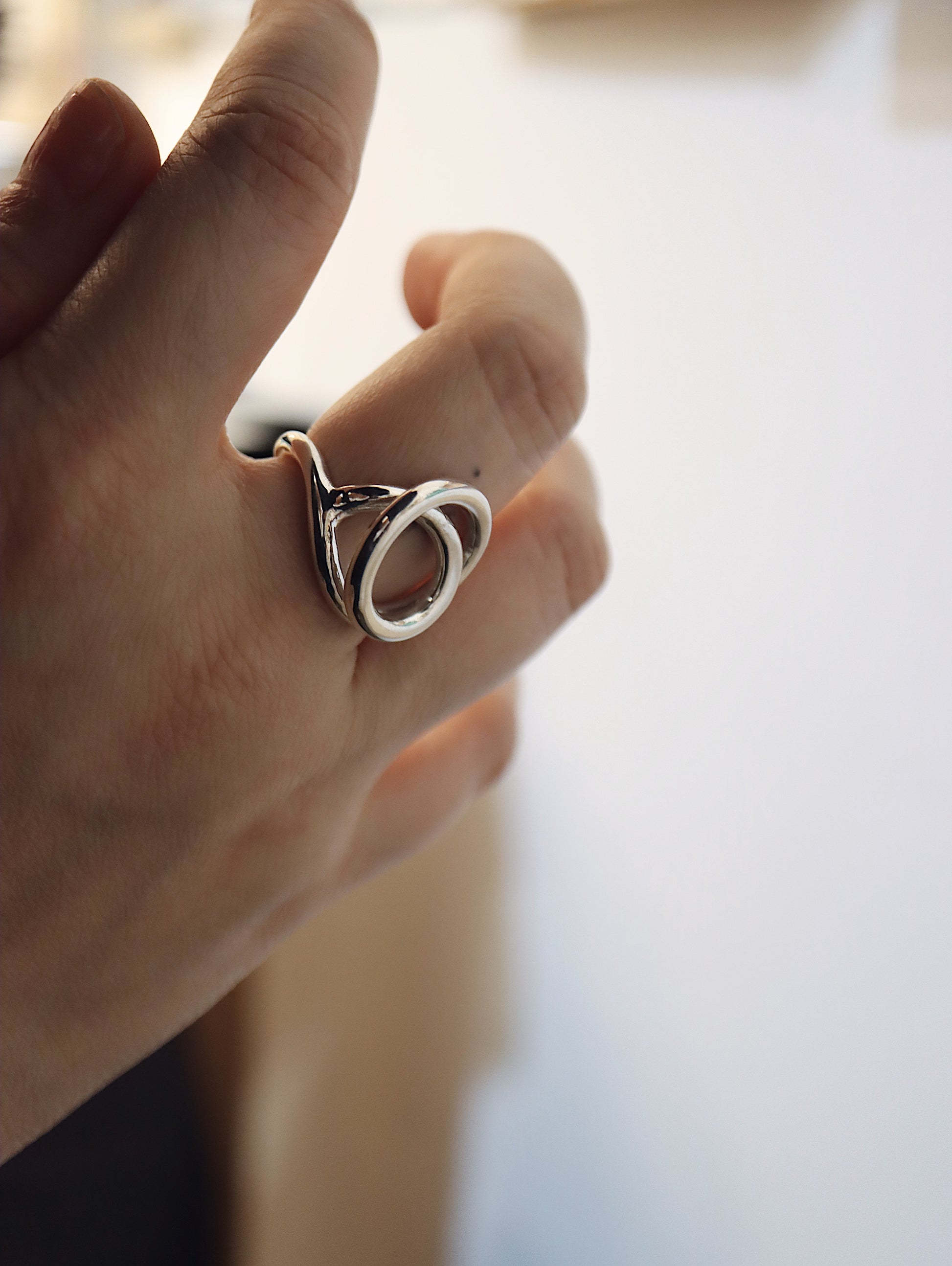 Round twisted 925 silver ring