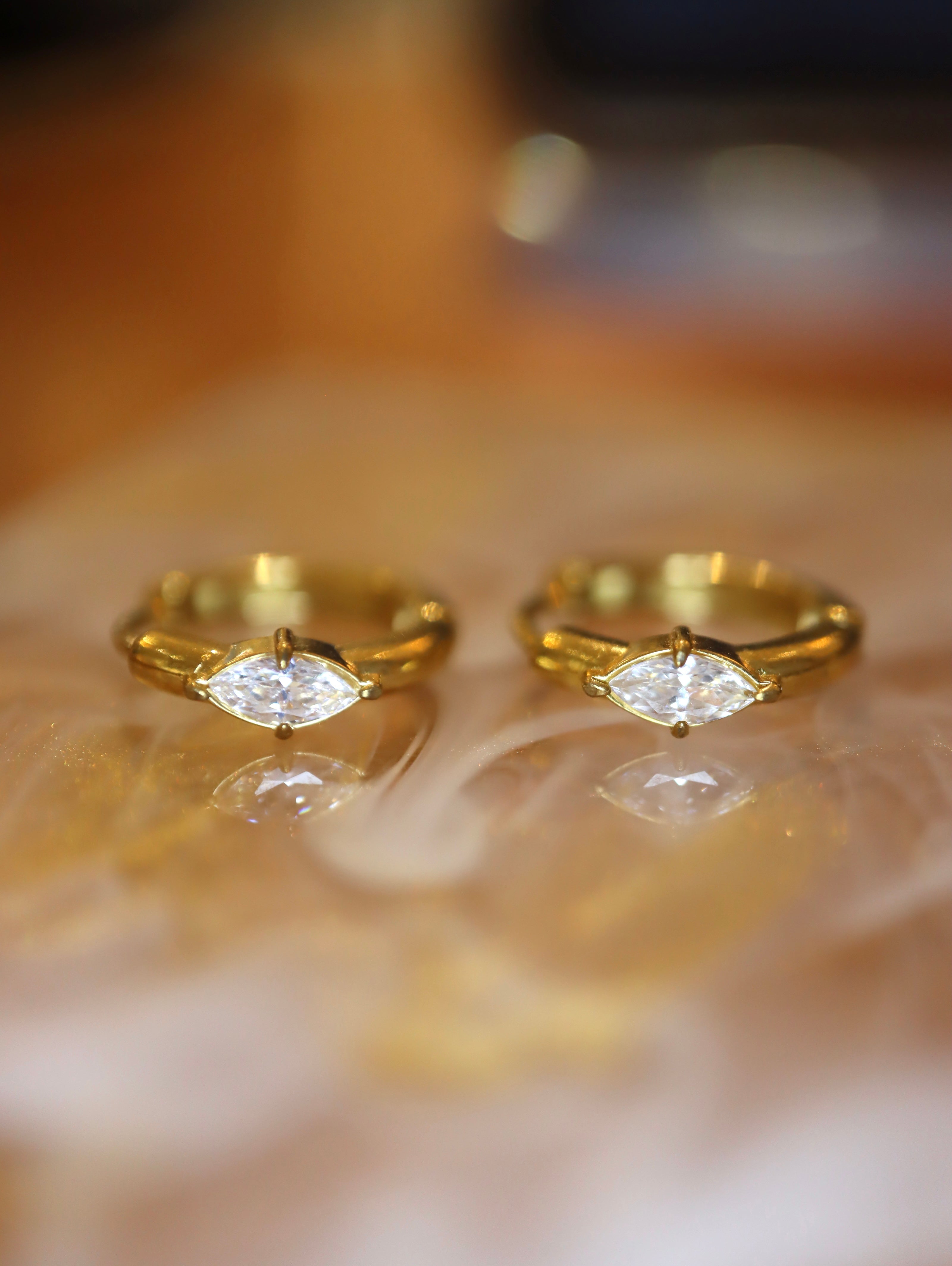 Marquise CZ hoop Stainless Steel Earrings