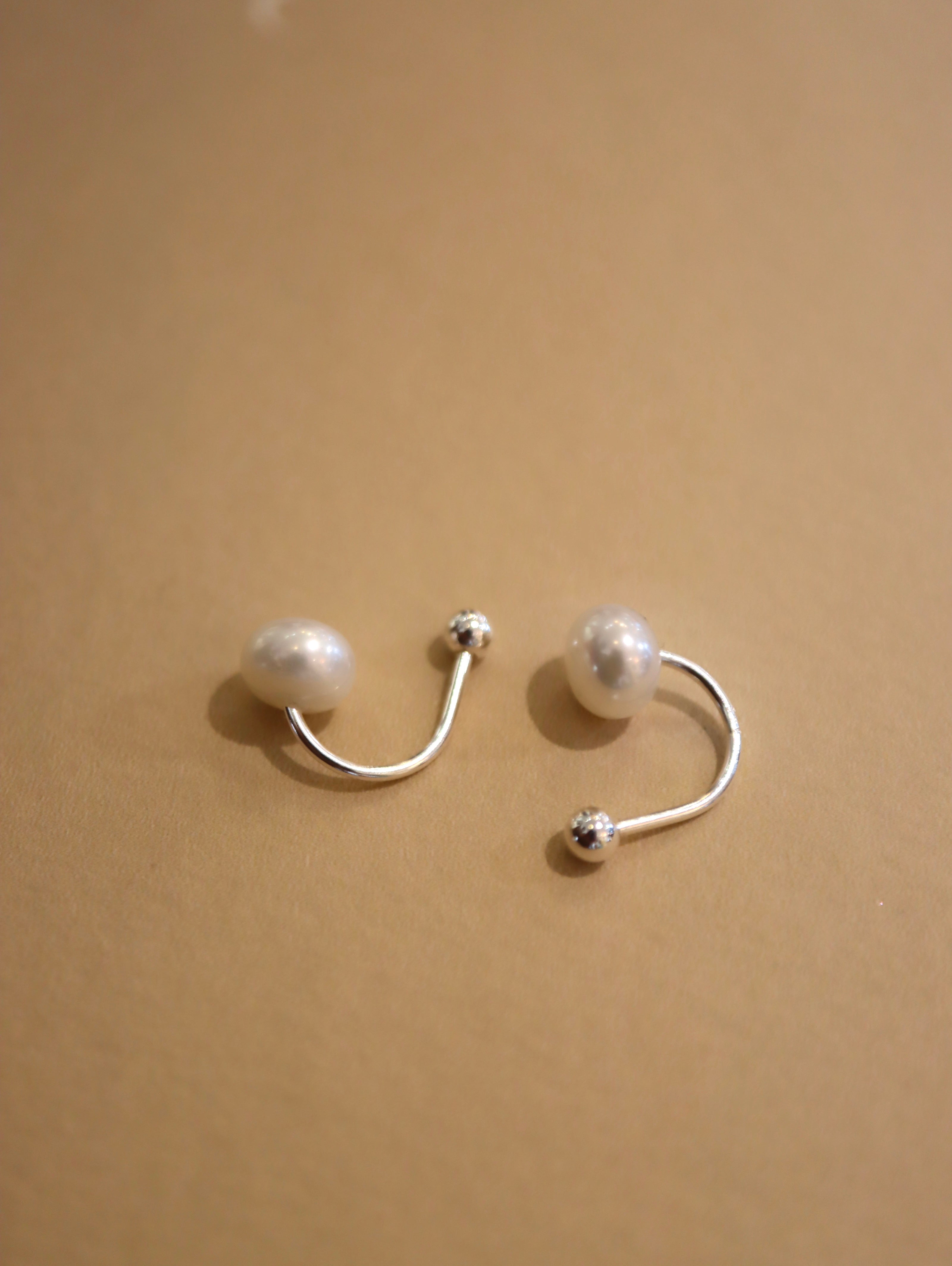 Pearl ear jacket 925 Silver earrings