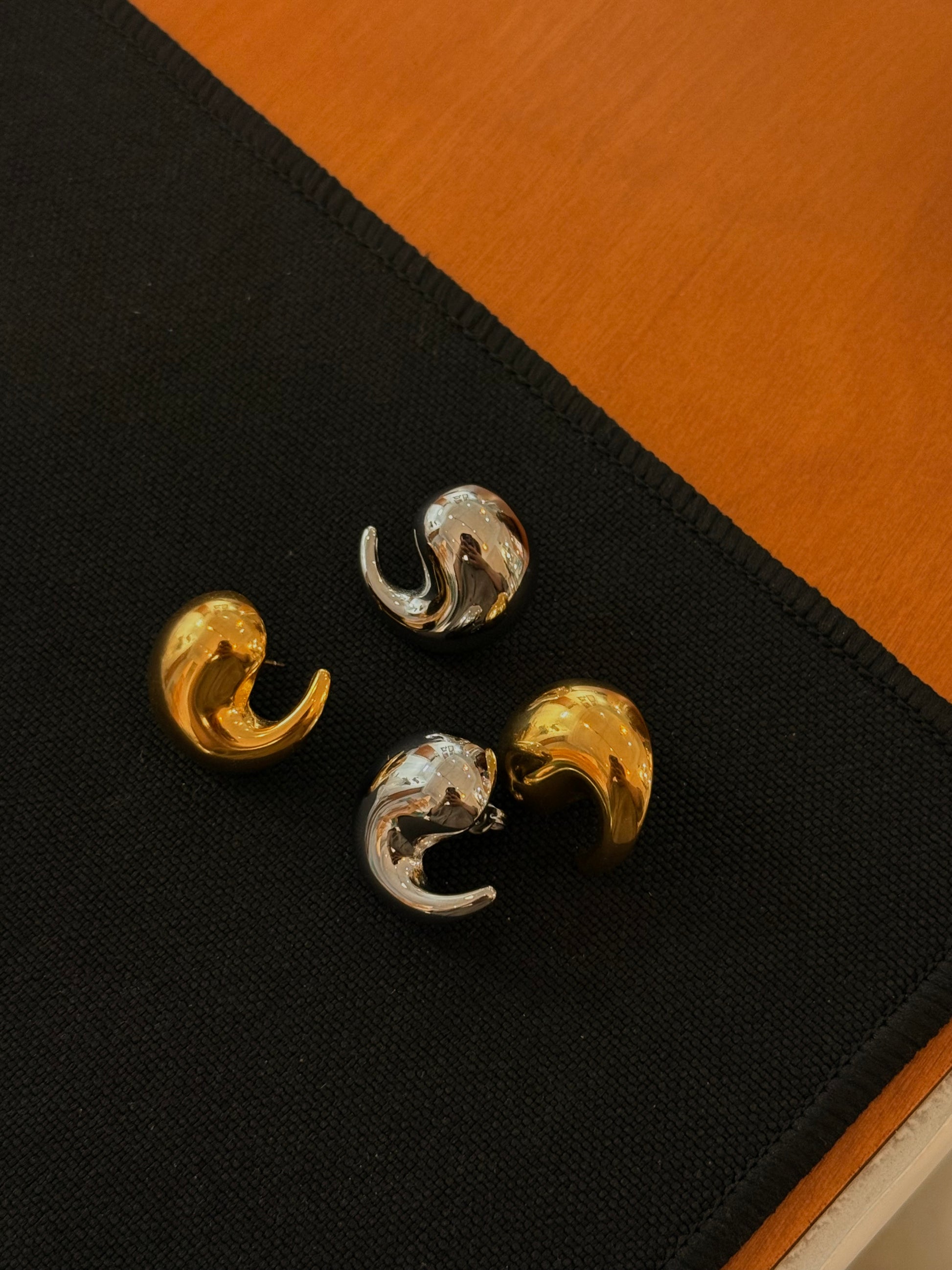 Swirl stainless steel earrings