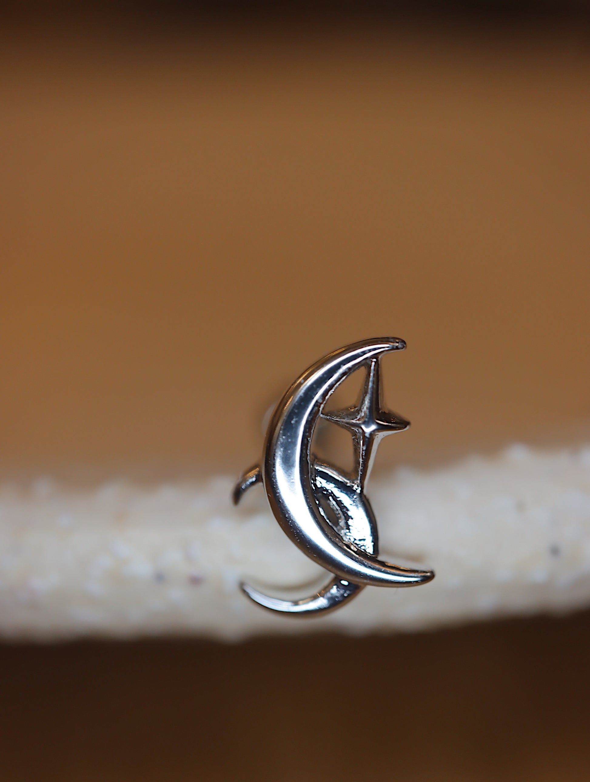 Crescent star surgical steel piercing