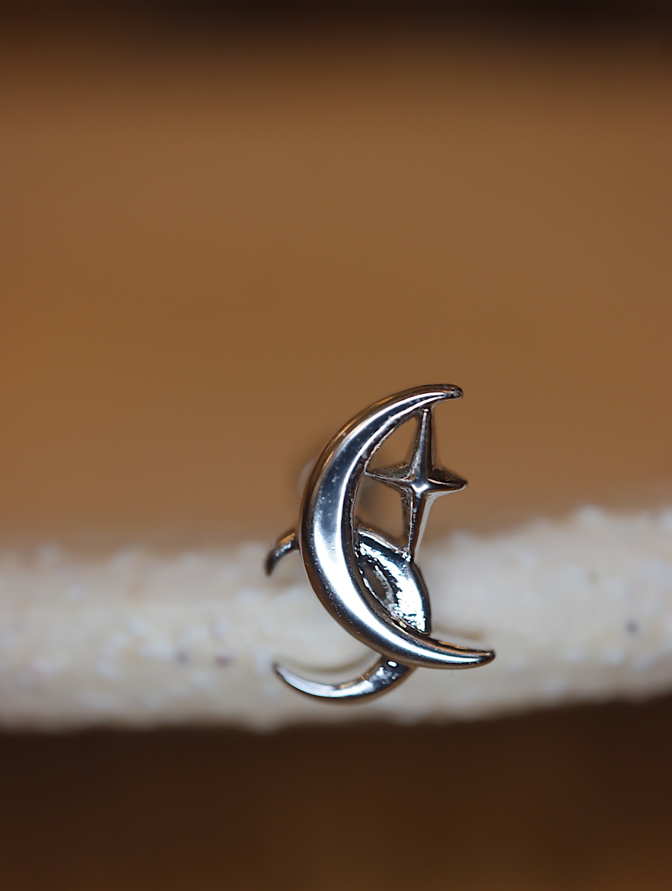 Crescent star surgical steel piercing