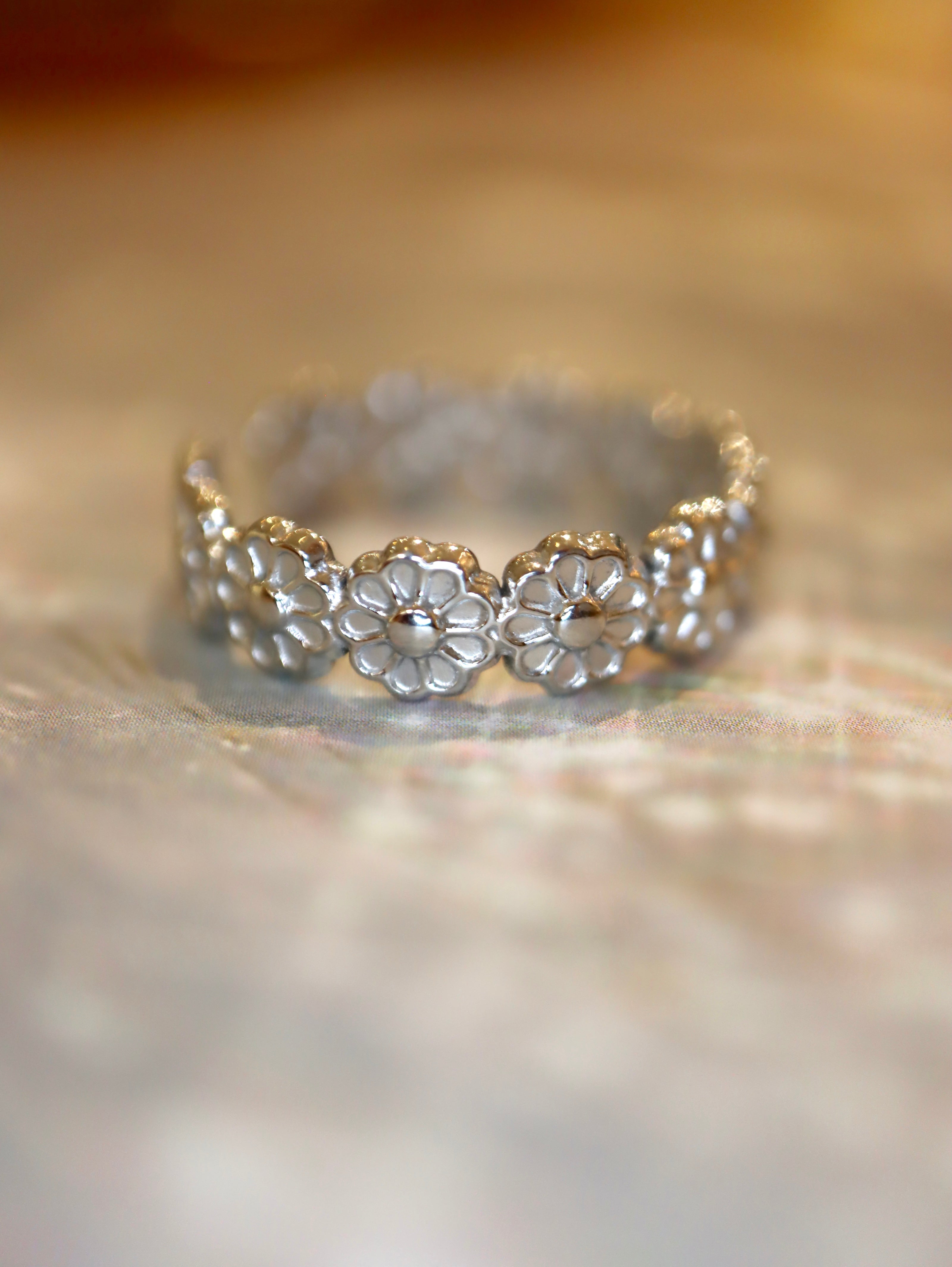 Daisy Band Open Size Stainless Steel Ring