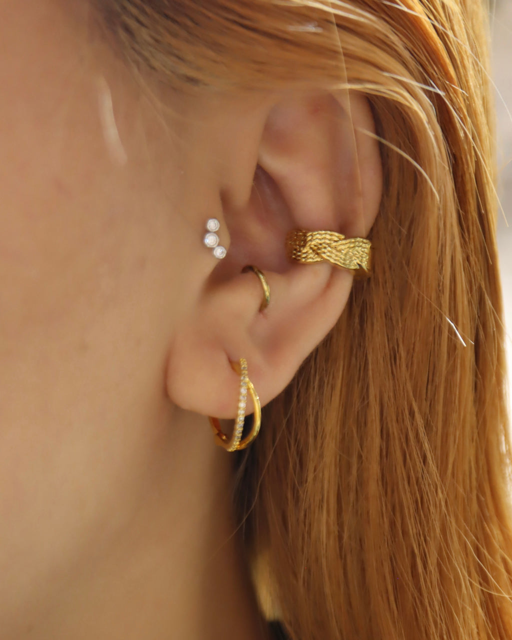 Braid clip-on earcuff