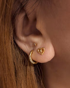 Sparkle in heart surgical steel piercing