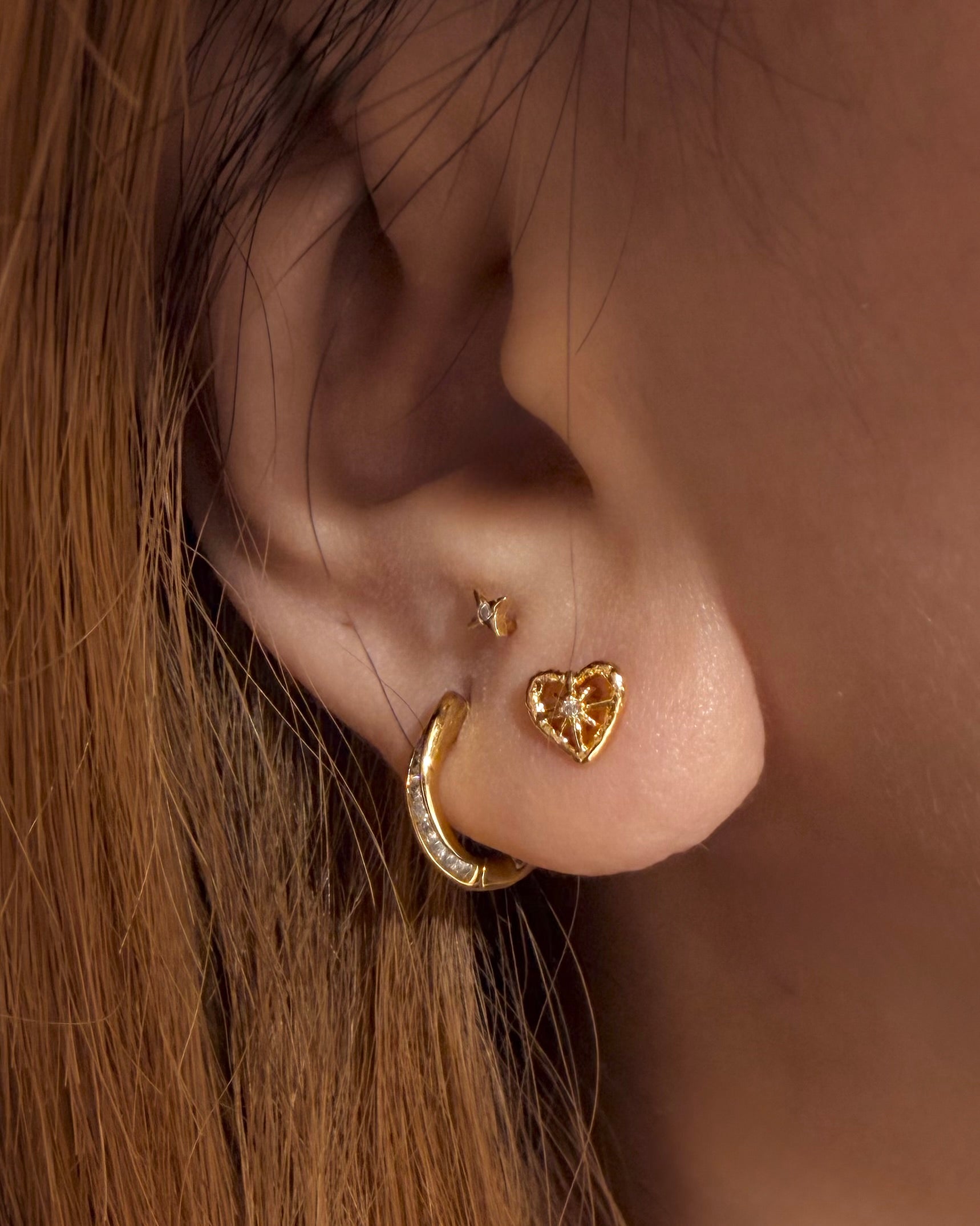 Sparkle in heart surgical steel piercing
