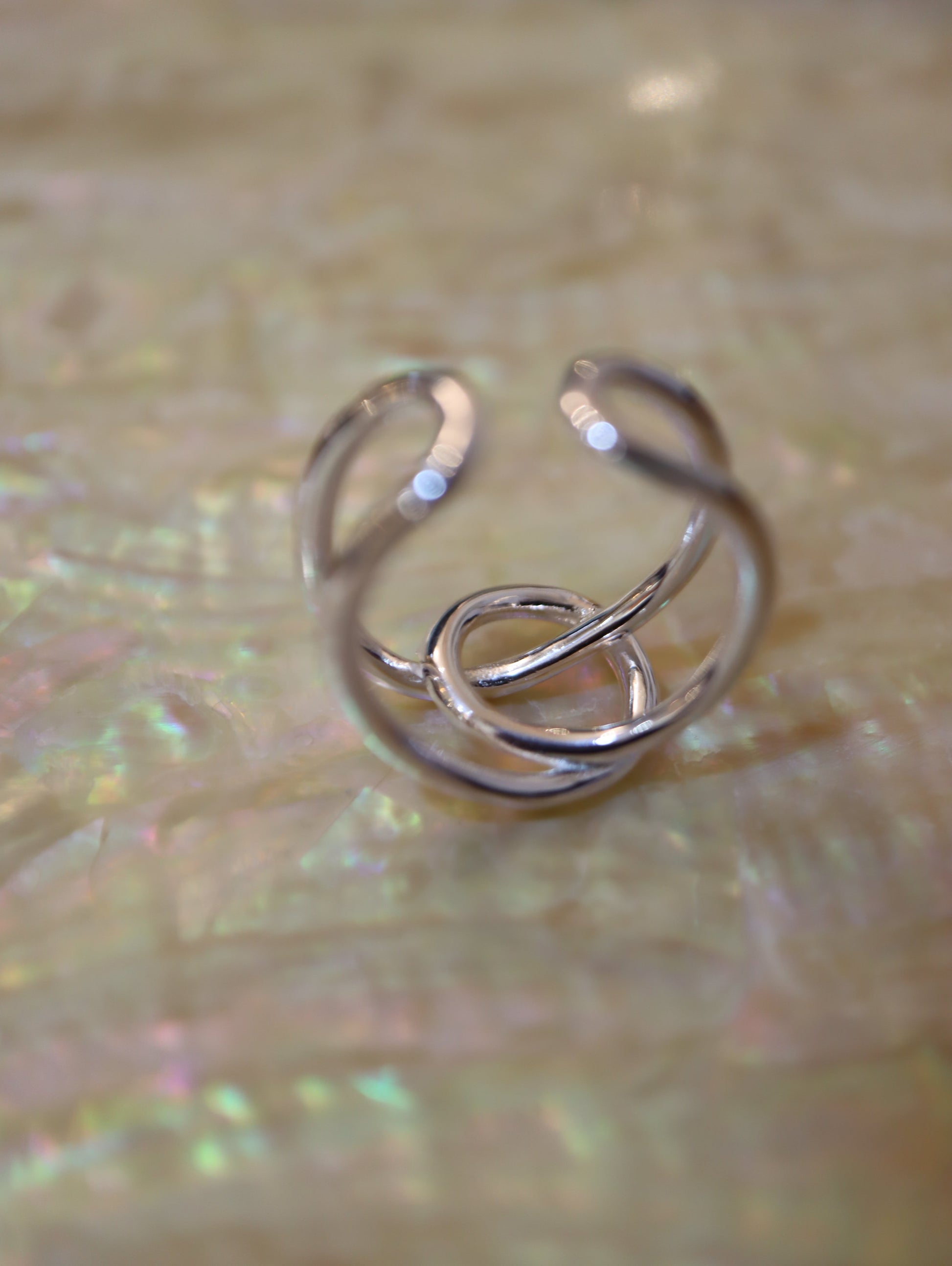 Twisted 925 silver open size ring