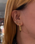 Hammered oval earrings