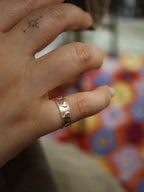 Embossed heart 925 silver pinky / midi ring
