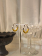 Mix tone stainless steel earrings