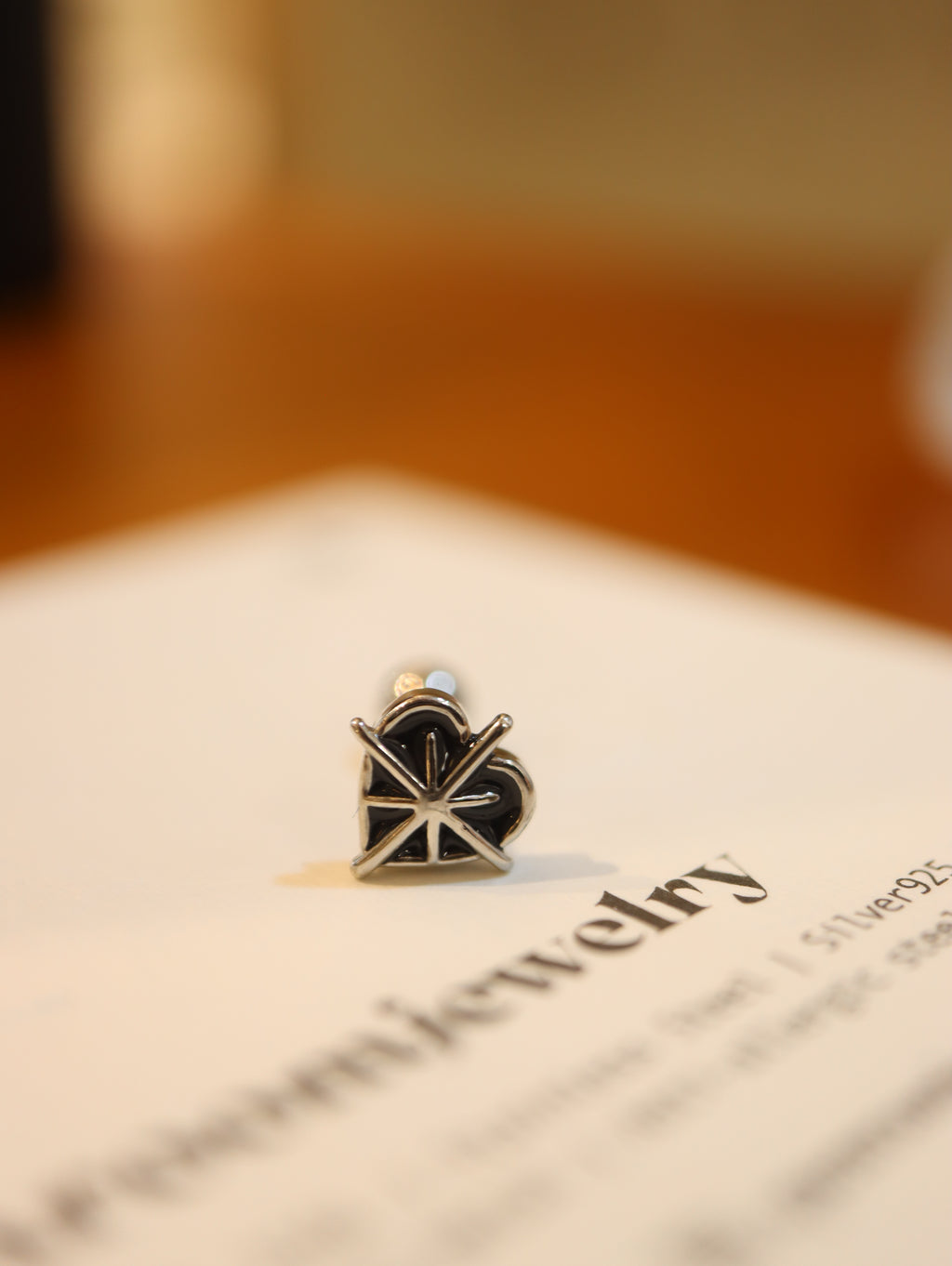 Starburst heart surgical steel 316L stud piercing (1pc)