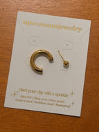 Front-Ball Orbit Hoops Stainless Steel Earrings