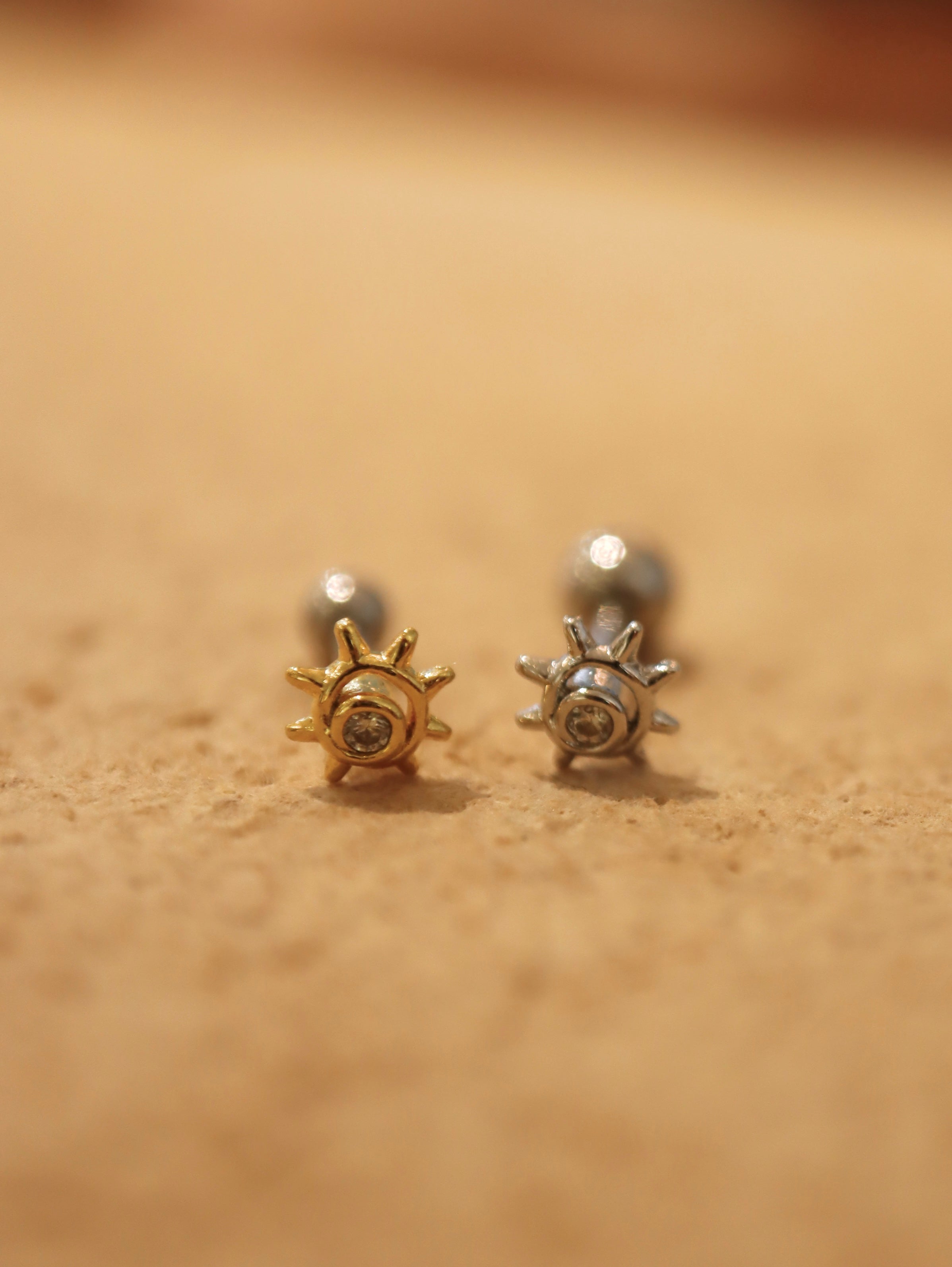 Mini sun ☀️ surgical steel stud piercing earring