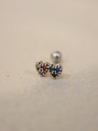 Double heart surgical steel piercing