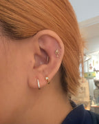 Star cz hinged hoop earring (1pc)