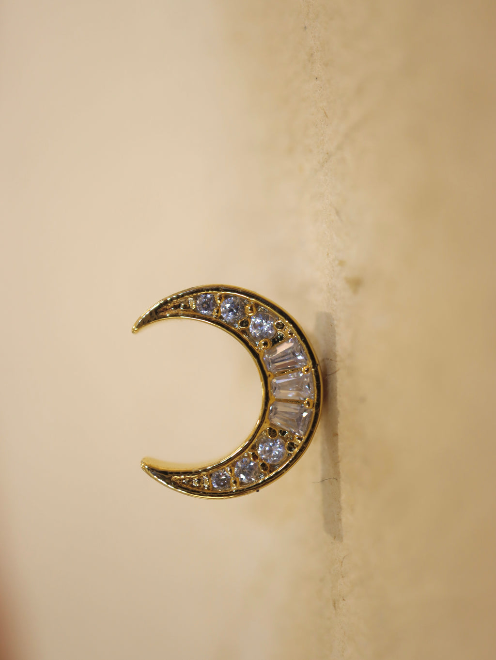 Crescent cz earrings