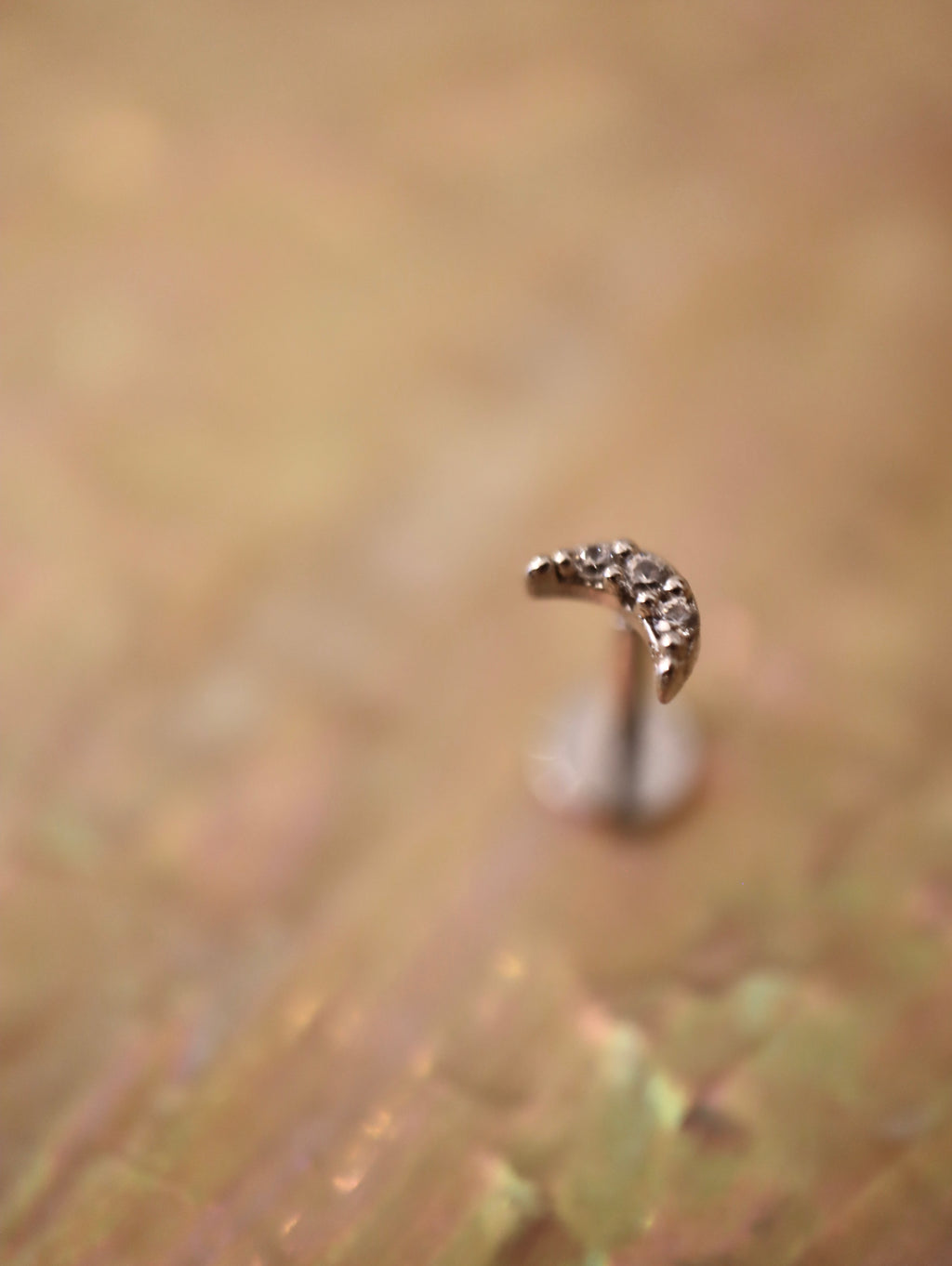 Mini crescent flat back 925 silver piercing