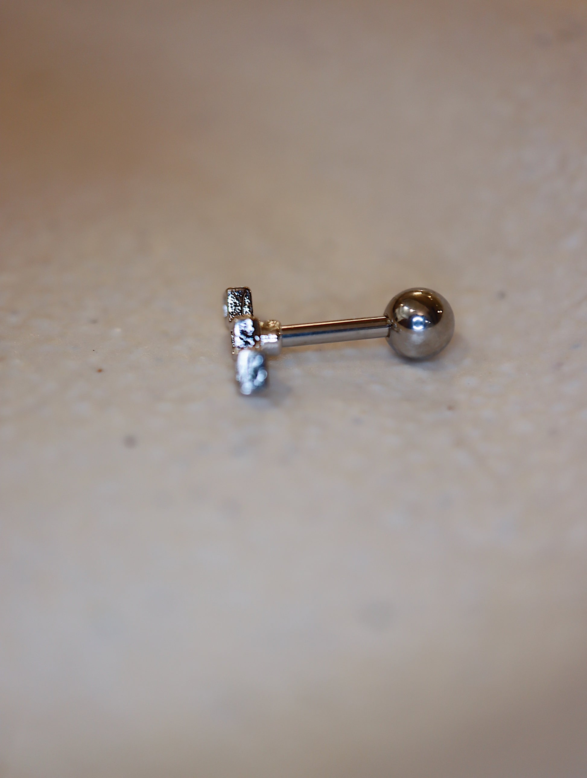 Triple cz surgical steel piercing