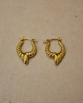 Gold Twisted Rope Earrings with Pointed Finial
