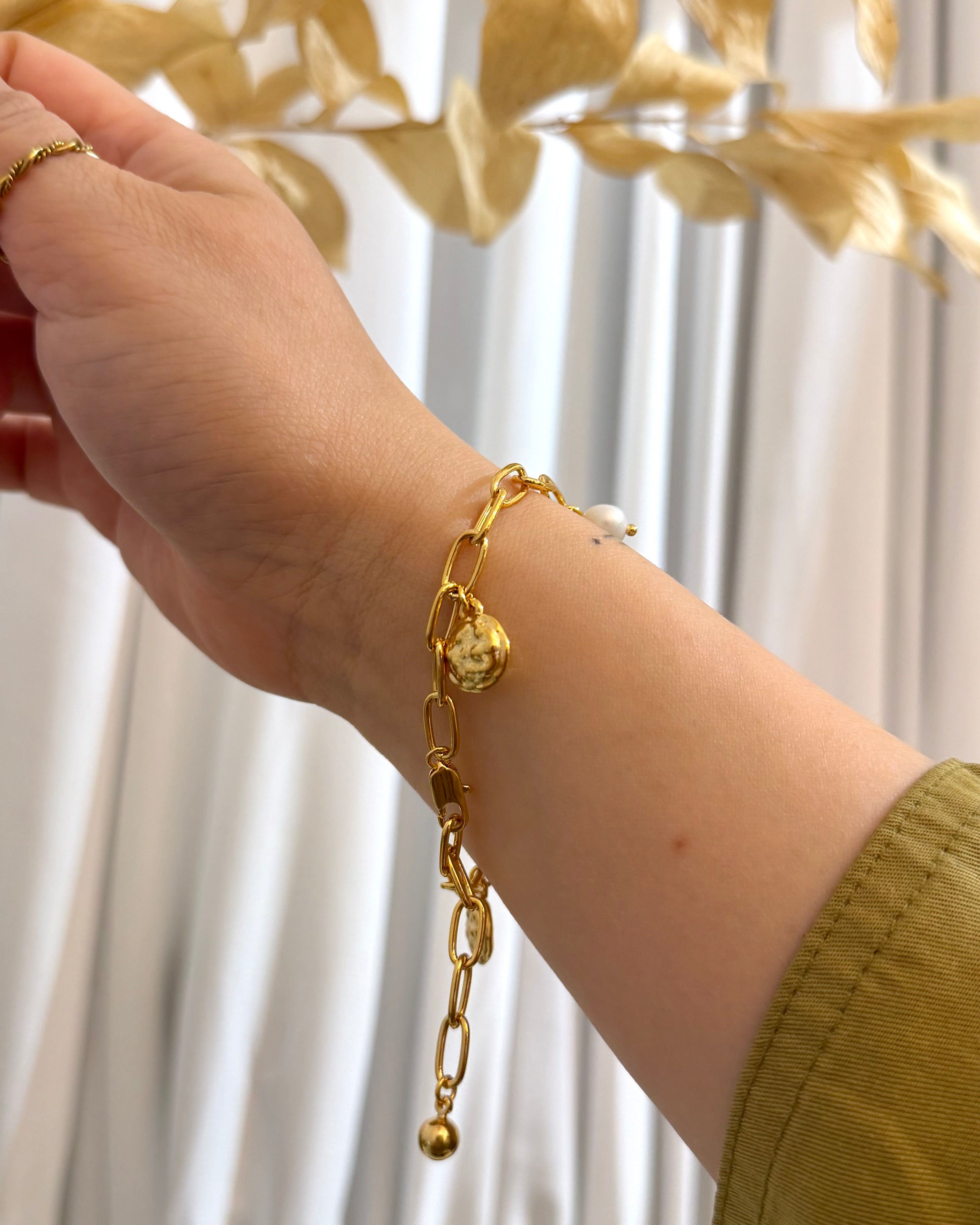 Celestial Tide Brass Bracelet