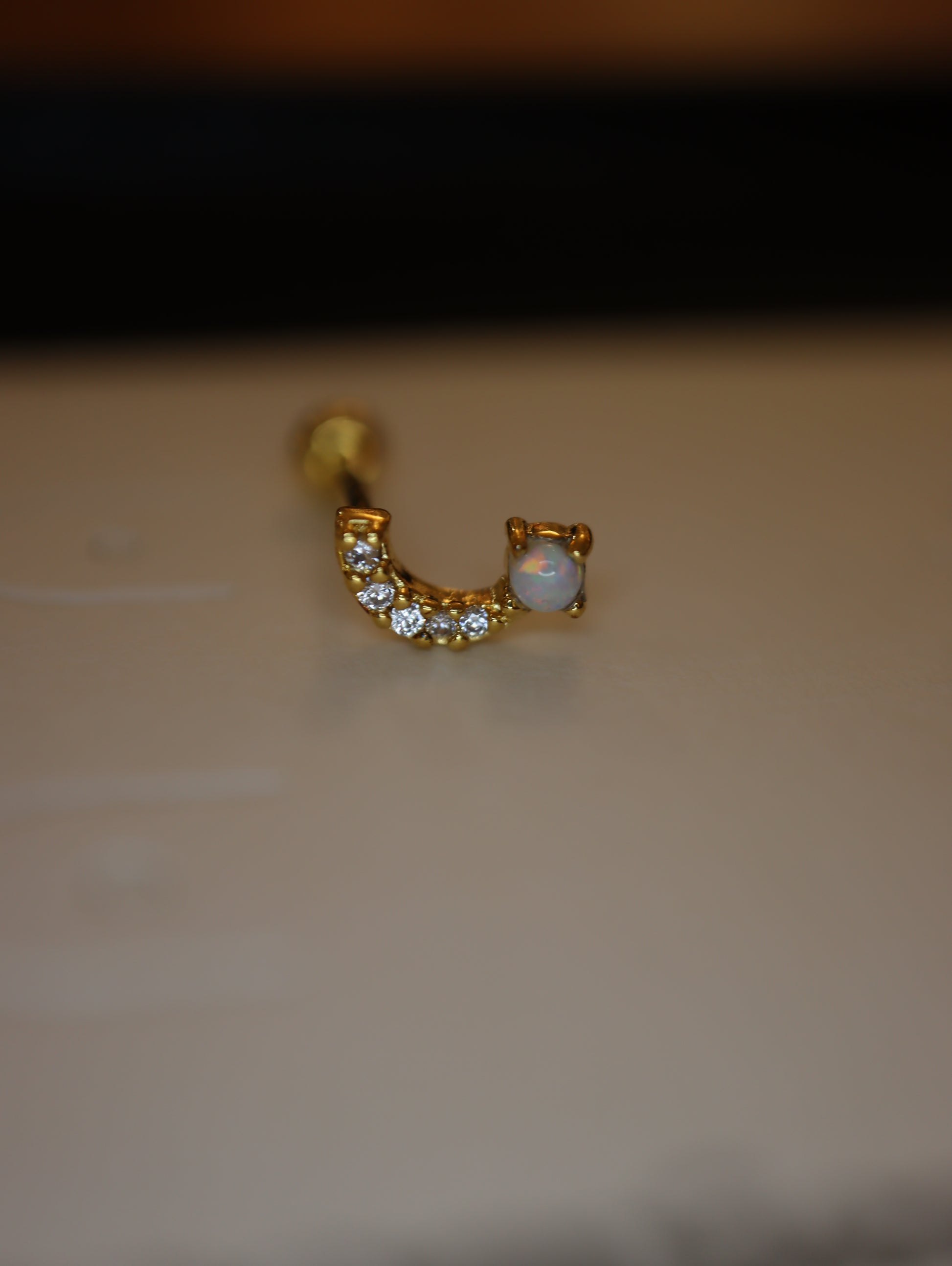 Bar Opal s925 piercing stud