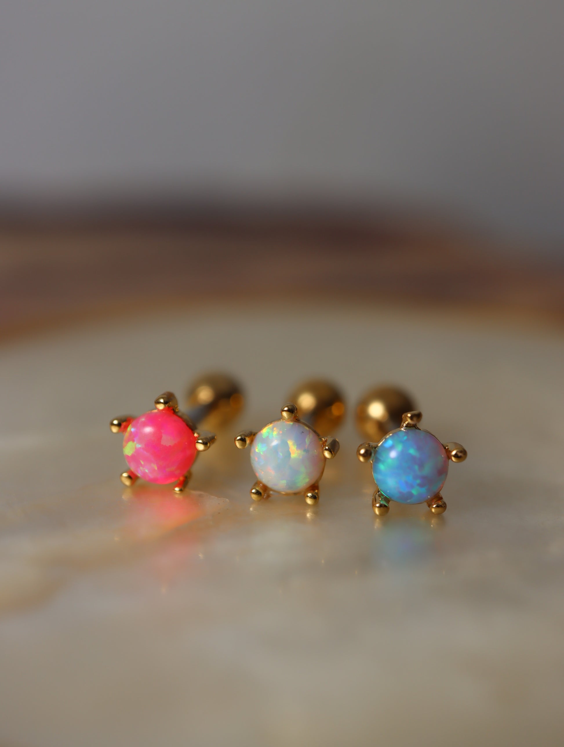 Opal screw ball end piercing