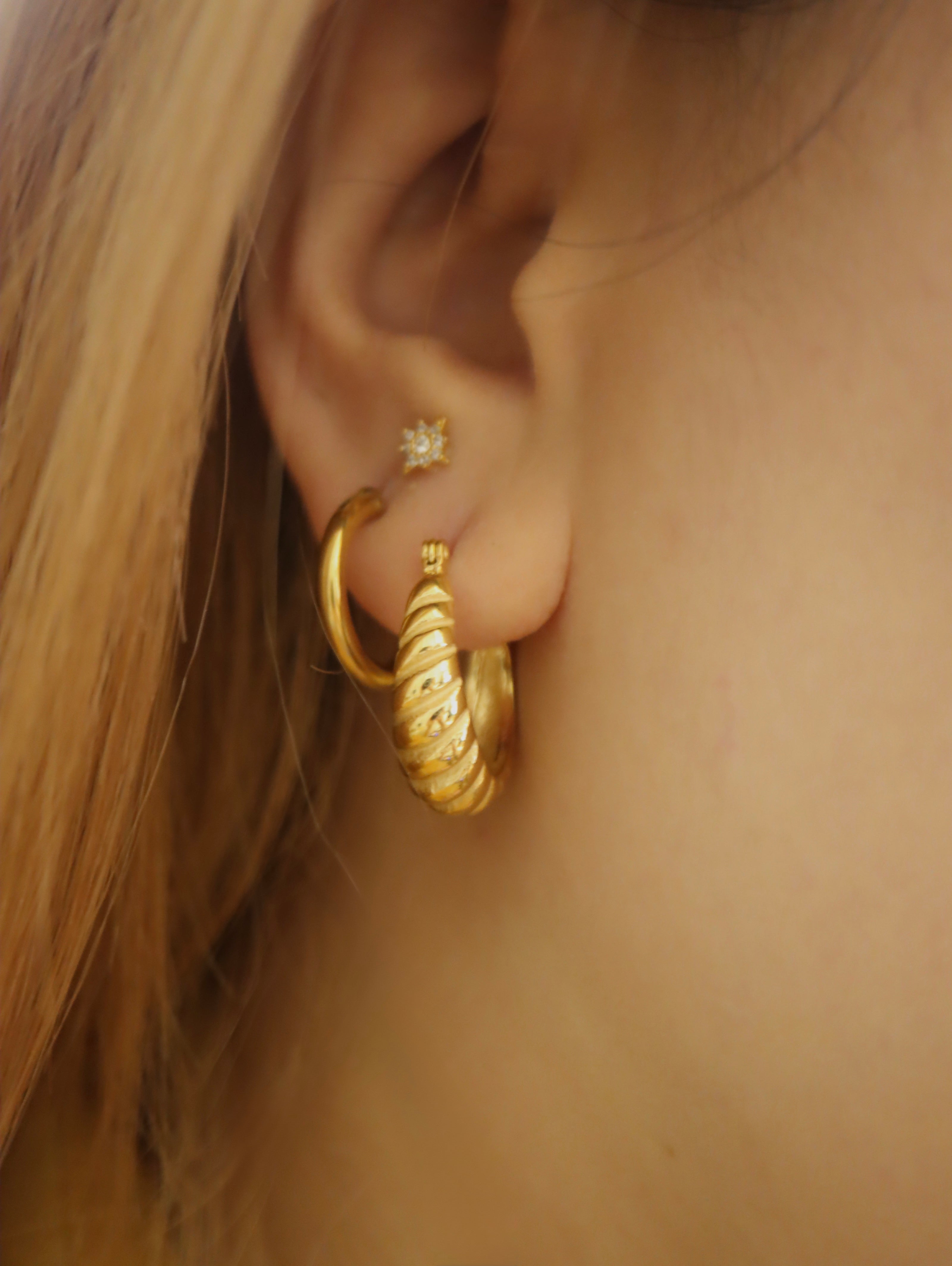 Gozo hoop stainless steel earrings
