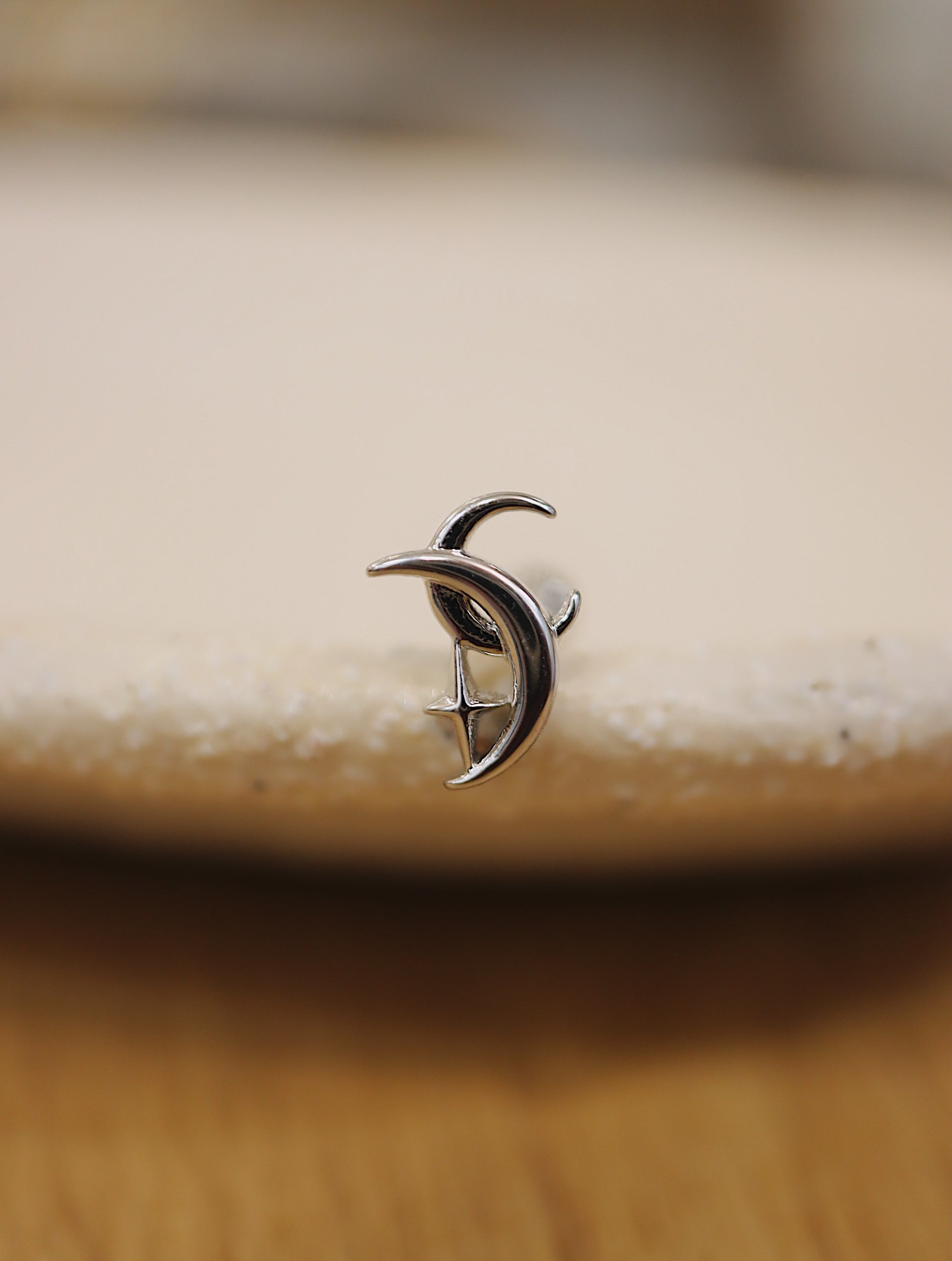 Crescent star surgical steel piercing