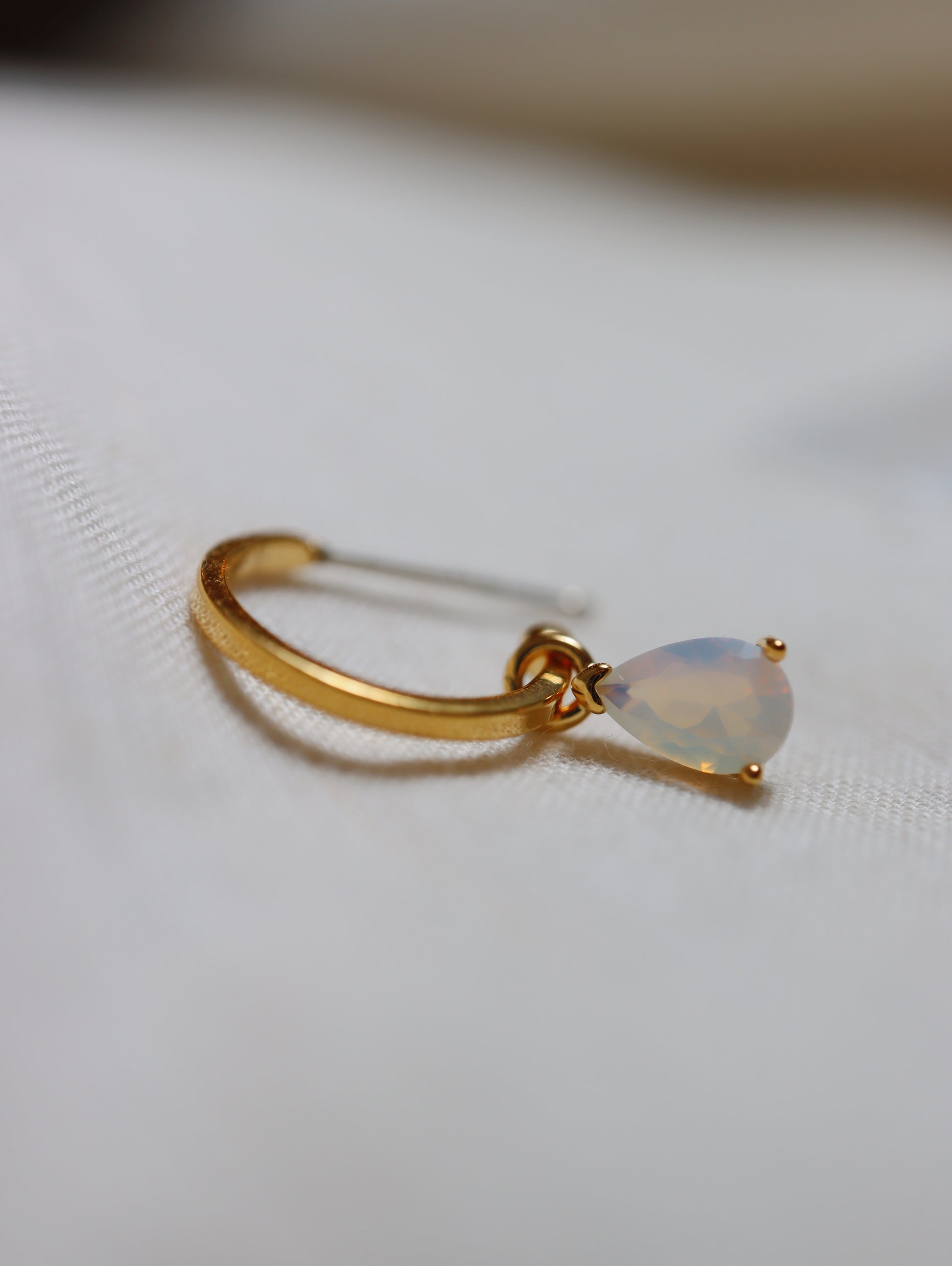 Drop teardrop cz / Opal earrings