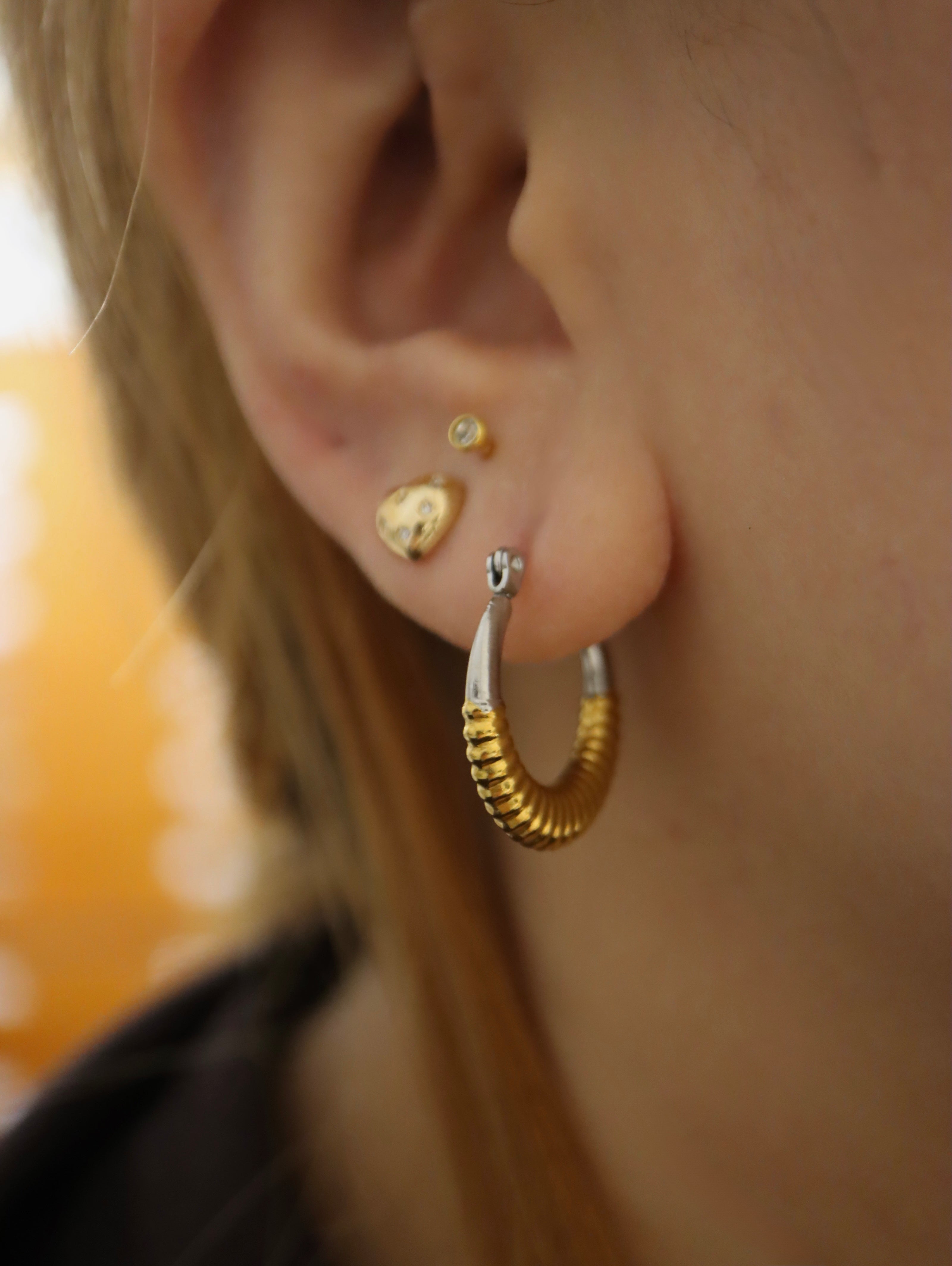 Mix tone stainless steel earrings