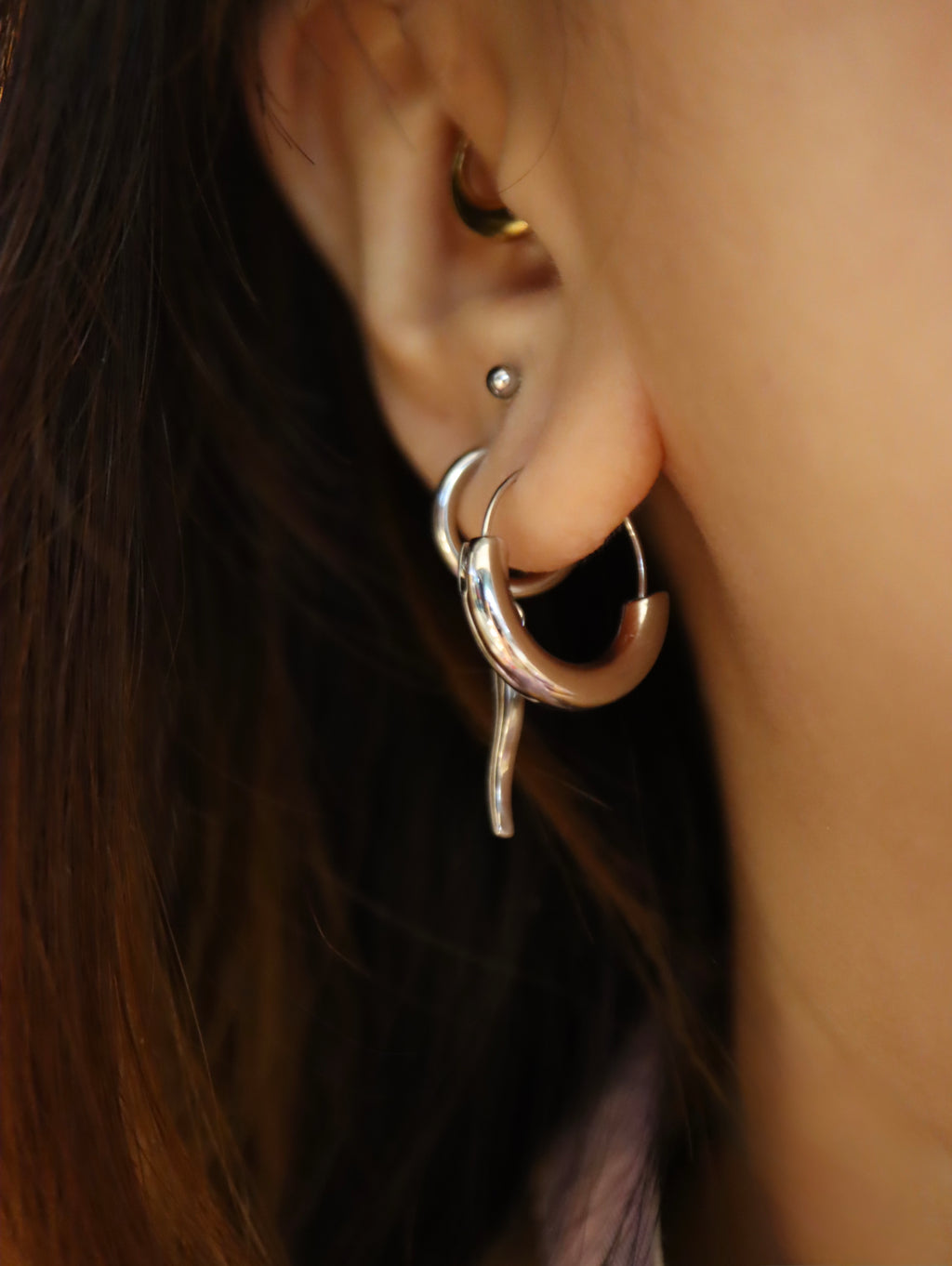 U shape stainless steel earrings