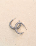 Coil steel hoop earrings
