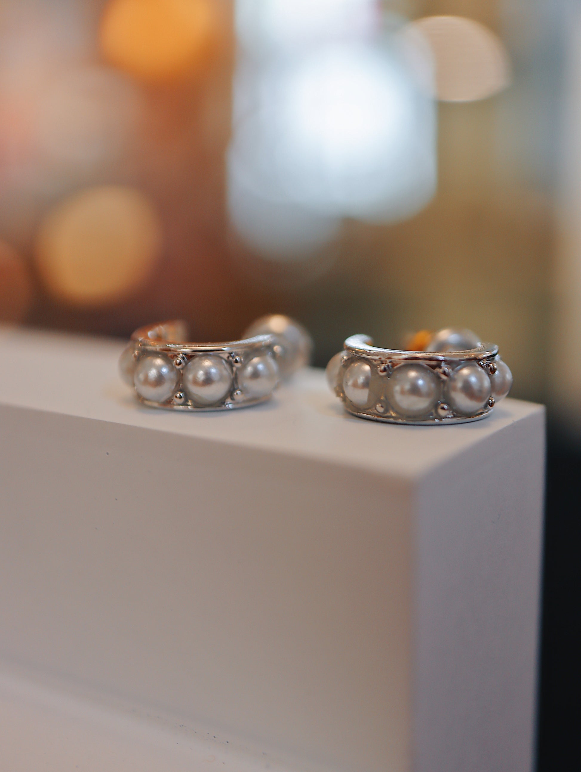 Pearl stud earrings