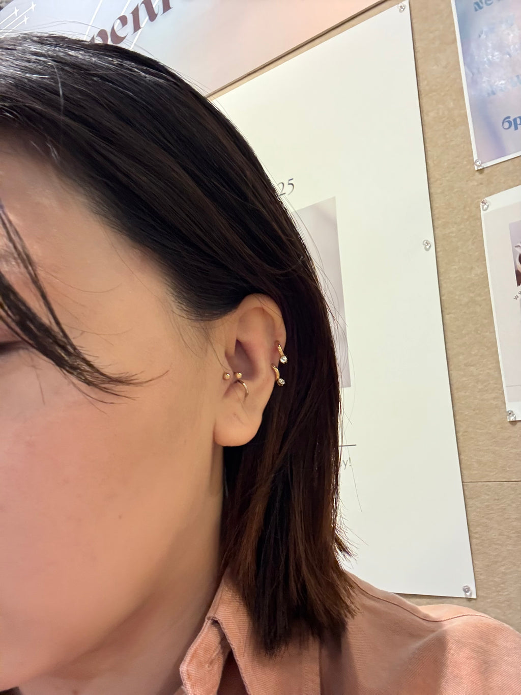 Mini Huggies surgical steel earrings