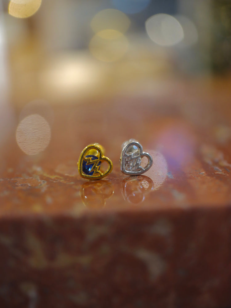 Heartbeat surgical steel 316L stud earring piercing
