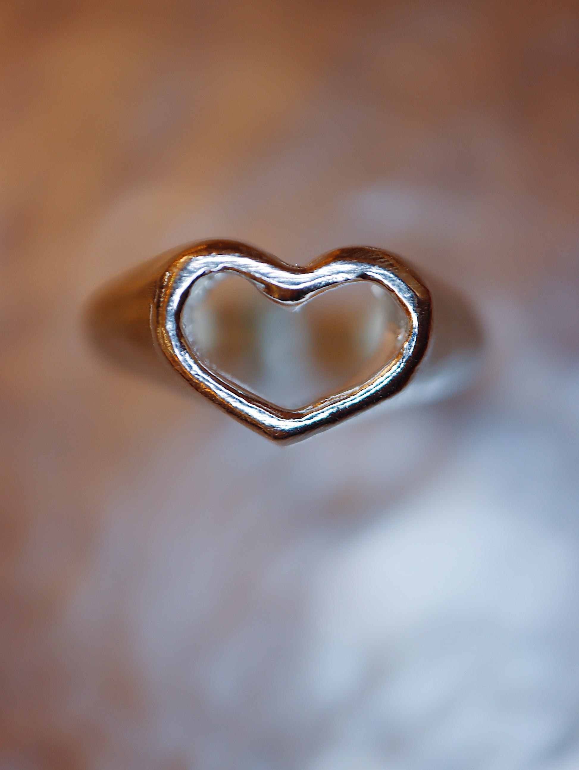 Silver925 hallow heart ring (free size)
