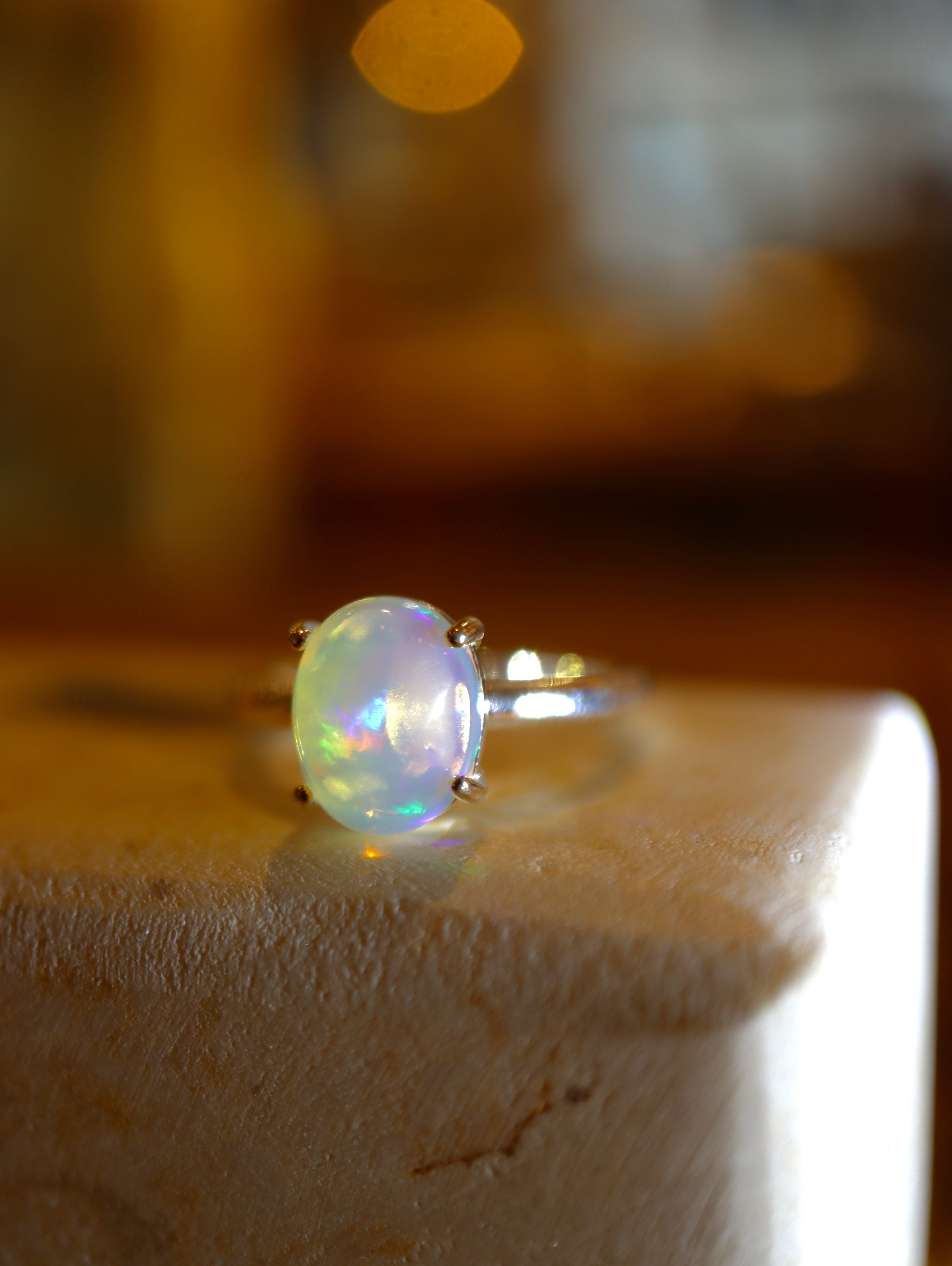 Celestial Halo Ethiopian Opal Ring Silver 925