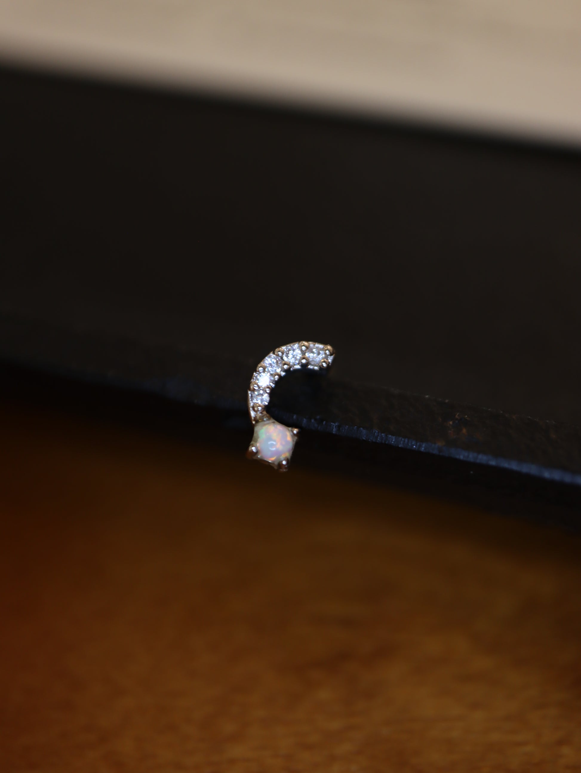 Bar Opal s925 piercing stud