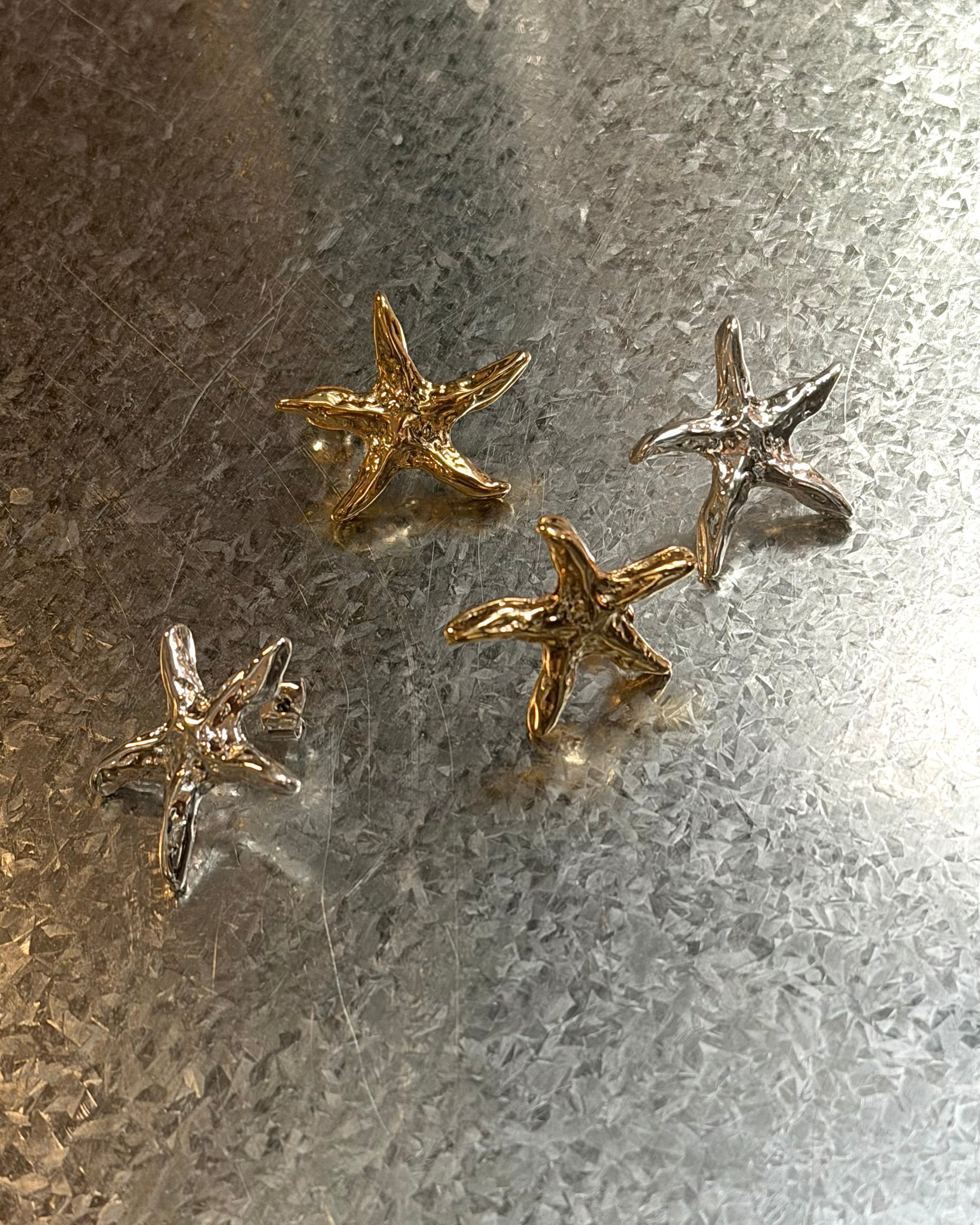 Starfish brass earrings