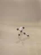 Cross cz 925 silver piercing earring (1pc)