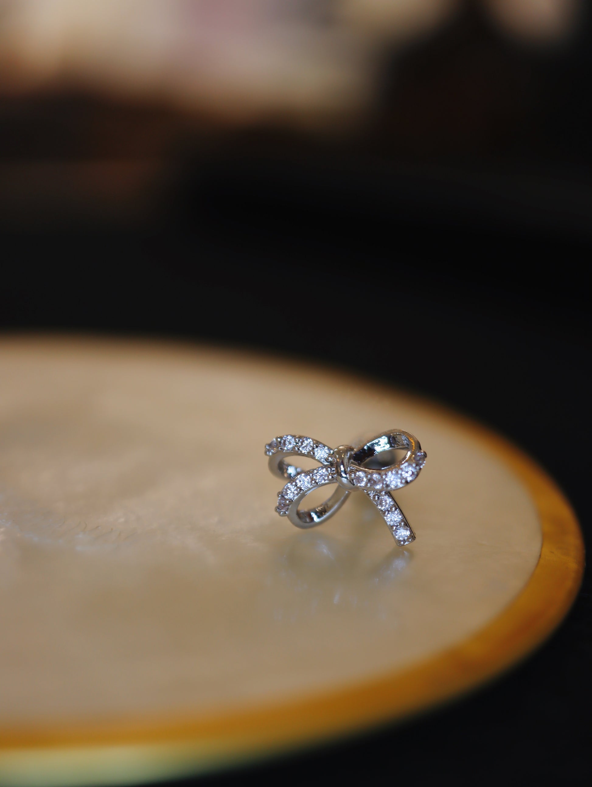 Ribbon surgical steel earring