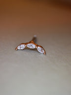 Cz curve bar stud surgical steel piercing (1pc)