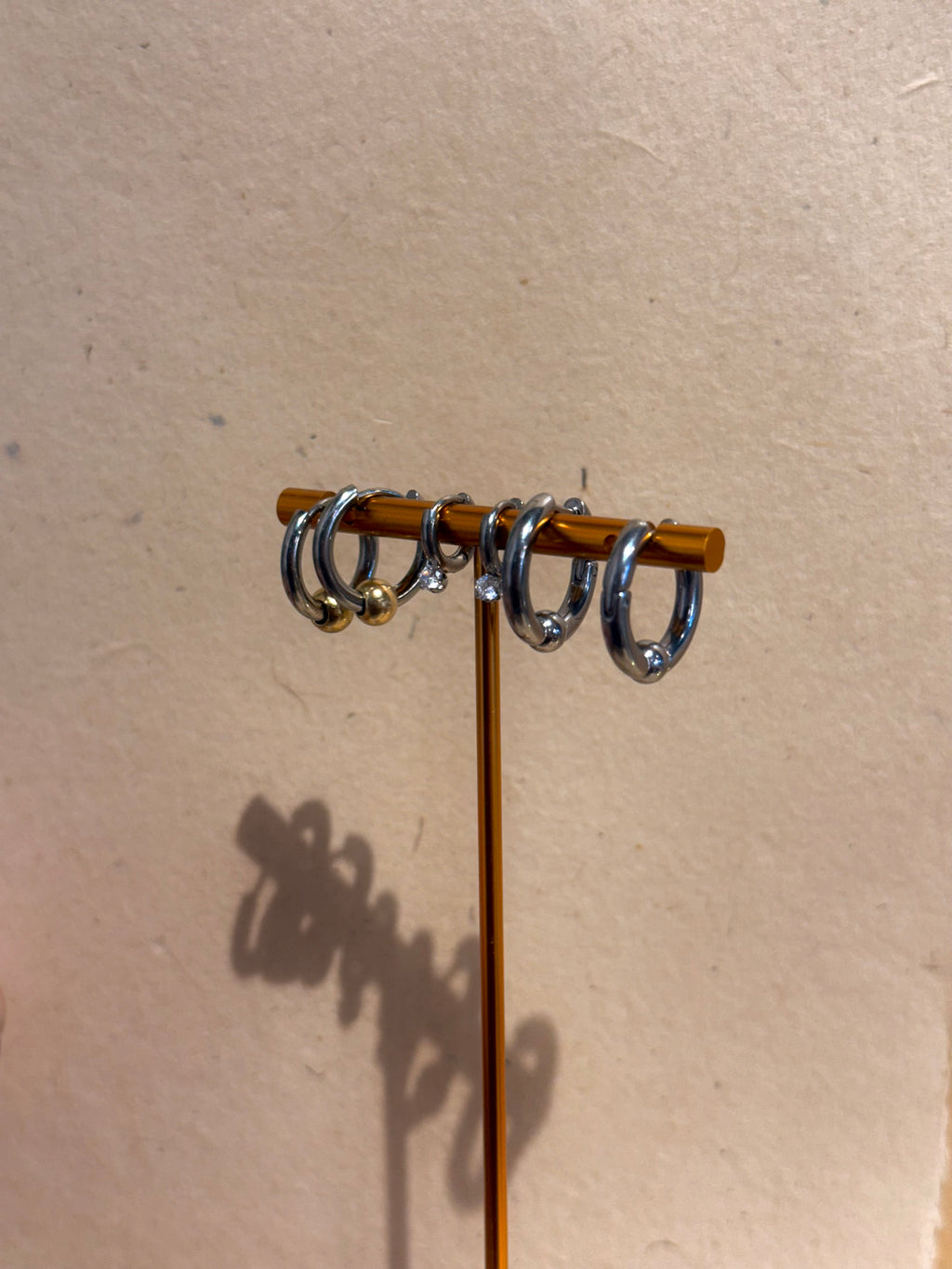 Ball hoop surgical steel unisex earrings