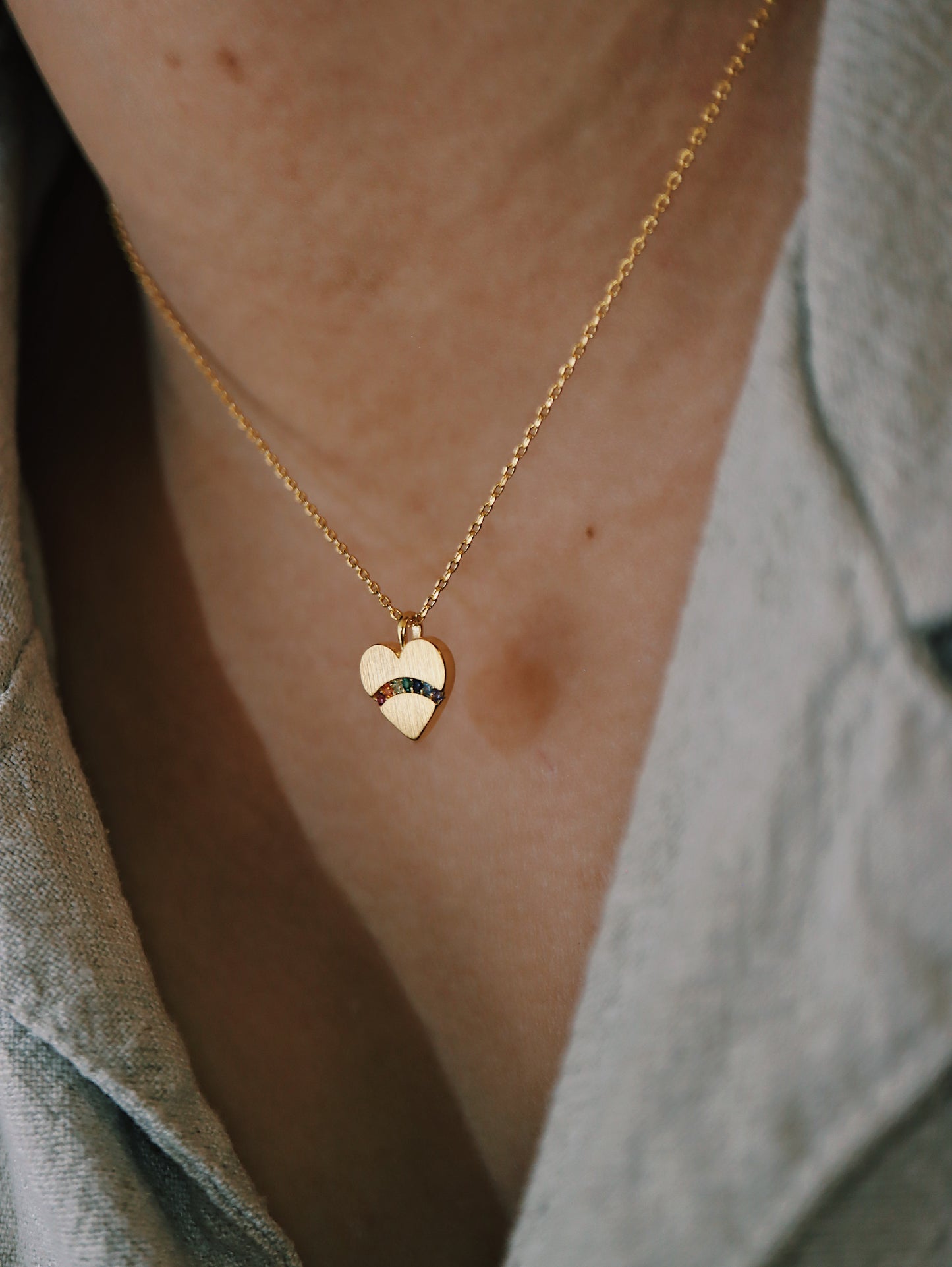 Heart rainbow necklace