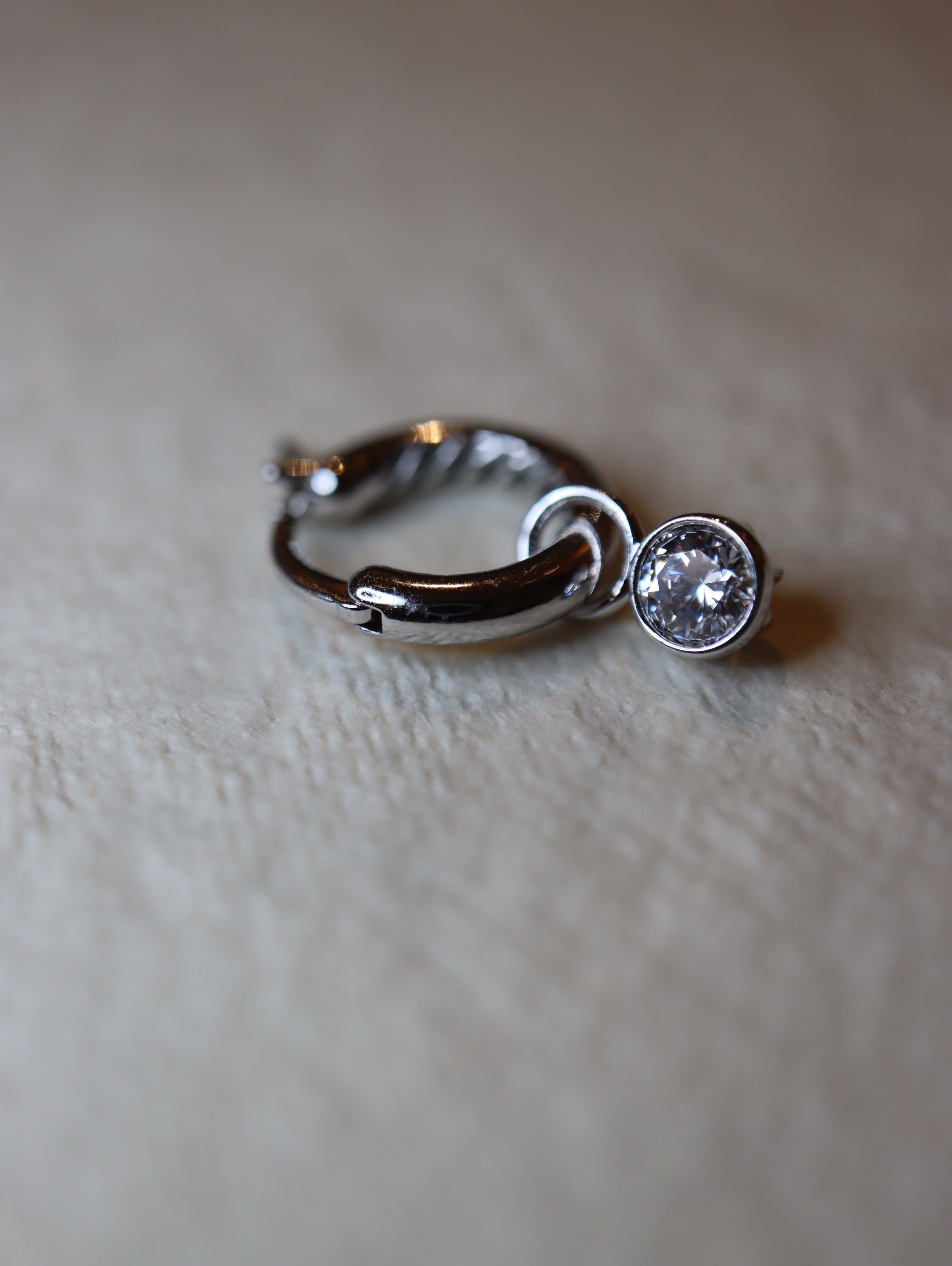 925 silver Premium CZ hoop earrings
