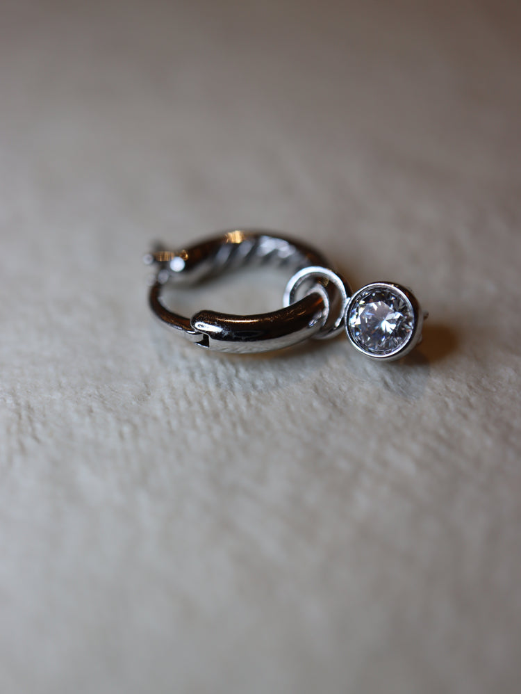 925 silver Premium CZ hoop earrings
